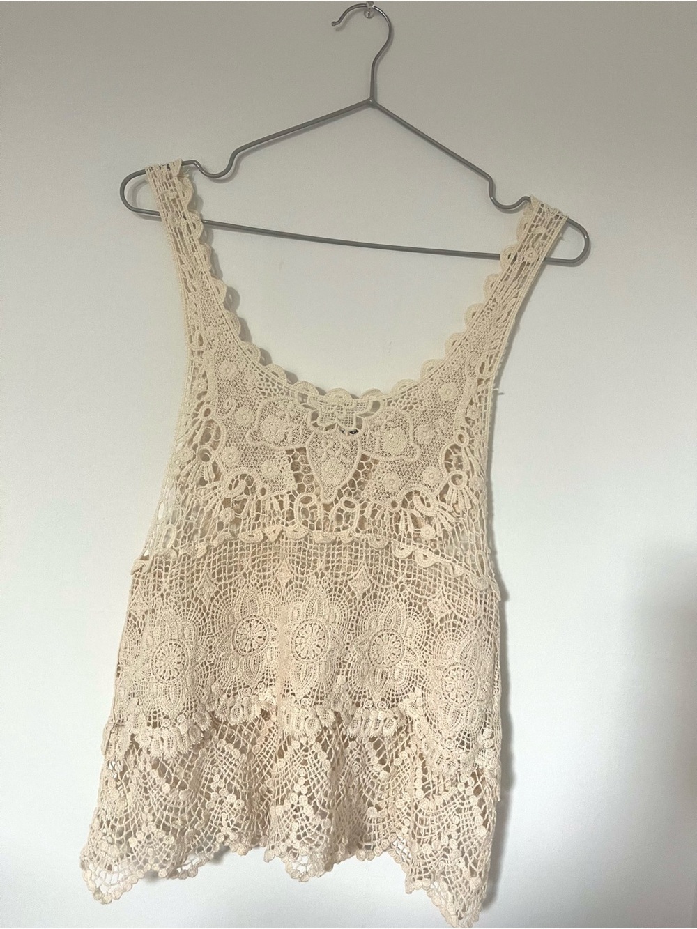 NWT Double Zero Floral Lace Crochet Knit Tank Top